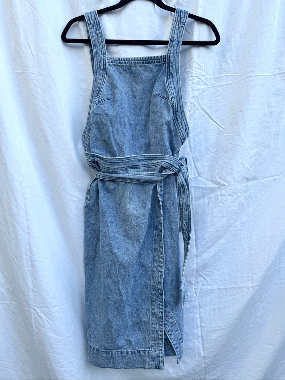 Denim Forum Light Blue Denim Mini Dress with Waist Tie - Picture 4 of 9